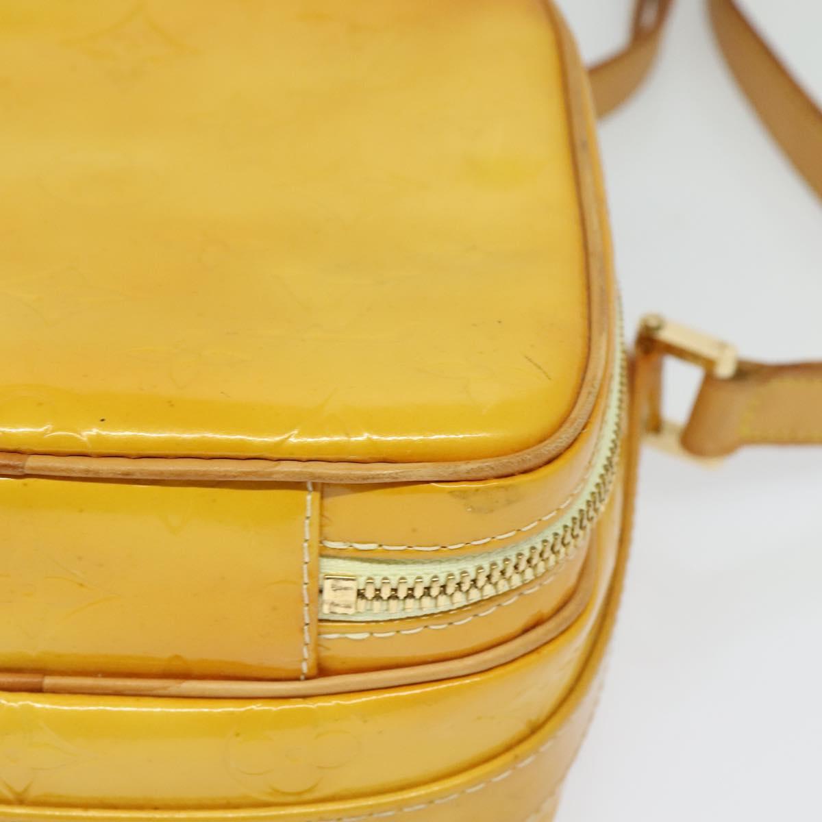 LOUIS VUITTON Monogram Vernis Wooster Bag Lime Yellow M91075 LV Auth BA3504