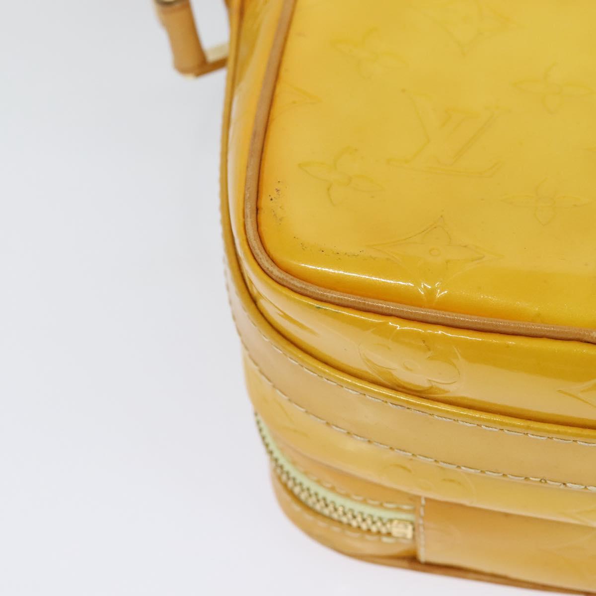 LOUIS VUITTON Monogram Vernis Wooster Bag Lime Yellow M91075 LV Auth BA3504