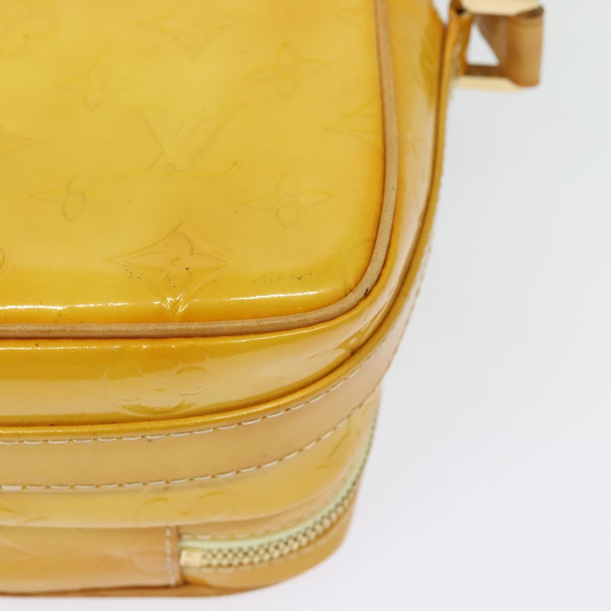 LOUIS VUITTON Monogram Vernis Wooster Bag Lime Yellow M91075 LV Auth BA3504