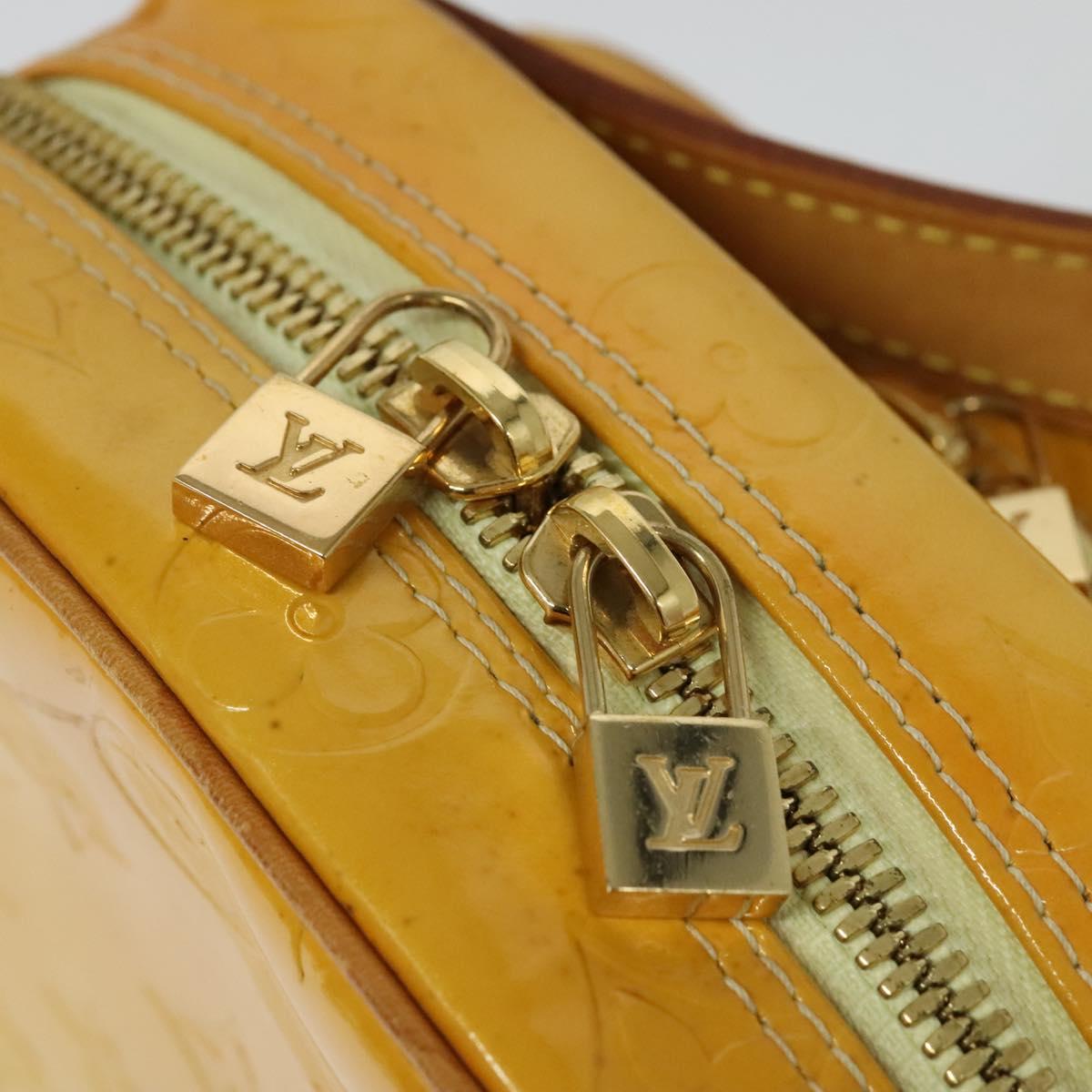 LOUIS VUITTON Monogram Vernis Wooster Bag Lime Yellow M91075 LV Auth BA3504
