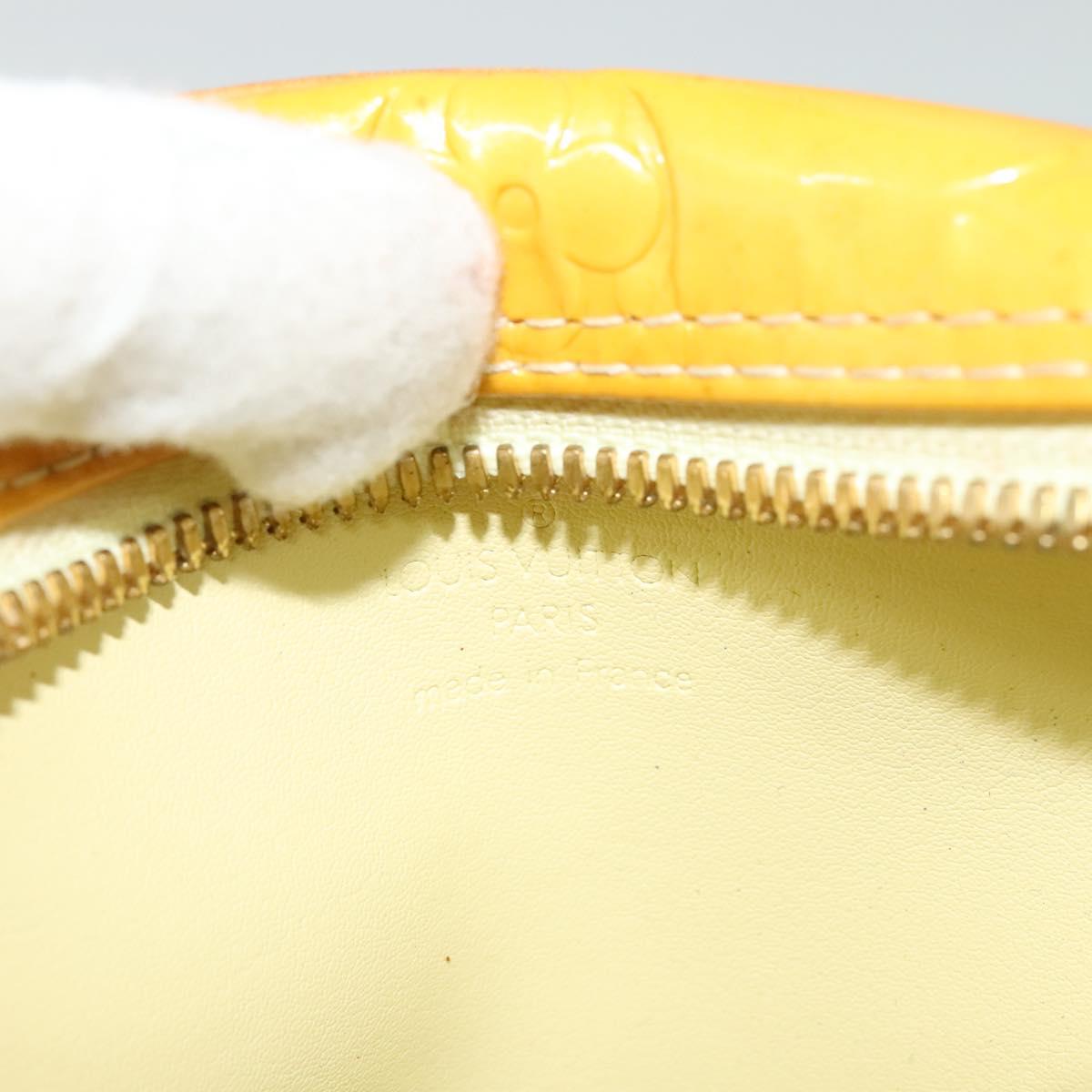 LOUIS VUITTON Monogram Vernis Wooster Bag Lime Yellow M91075 LV Auth BA3504