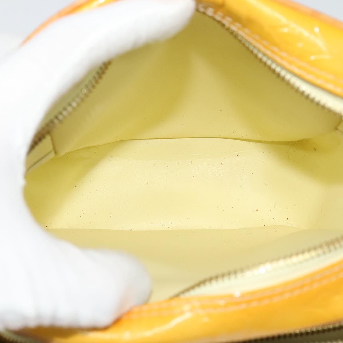 LOUIS VUITTON Monogram Vernis Wooster Bag Lime Yellow M91075 LV Auth BA3504