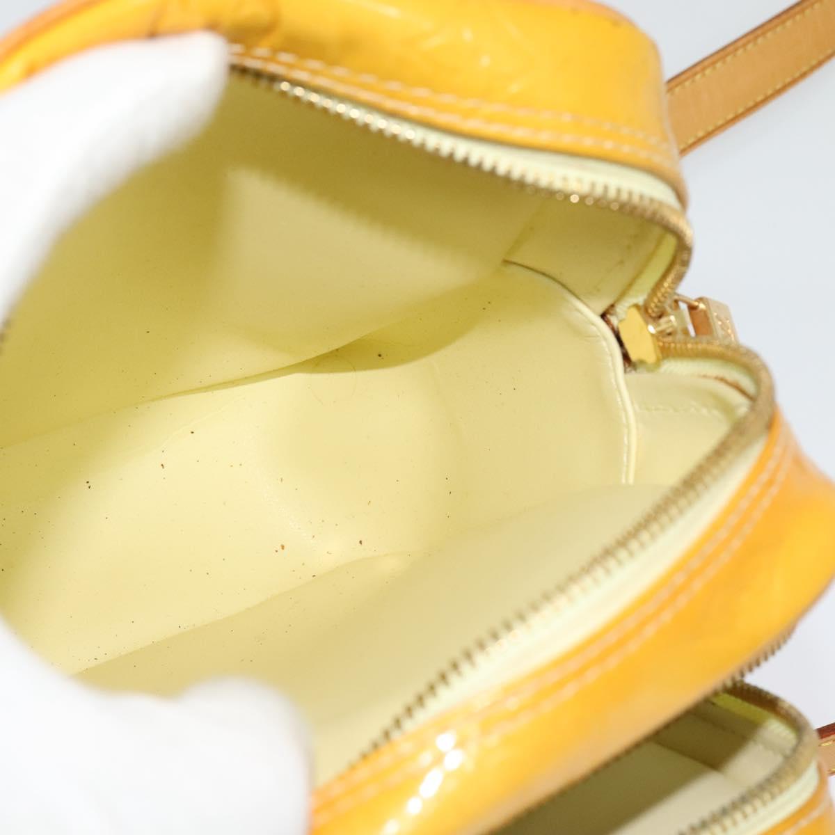 LOUIS VUITTON Monogram Vernis Wooster Bag Lime Yellow M91075 LV Auth BA3504