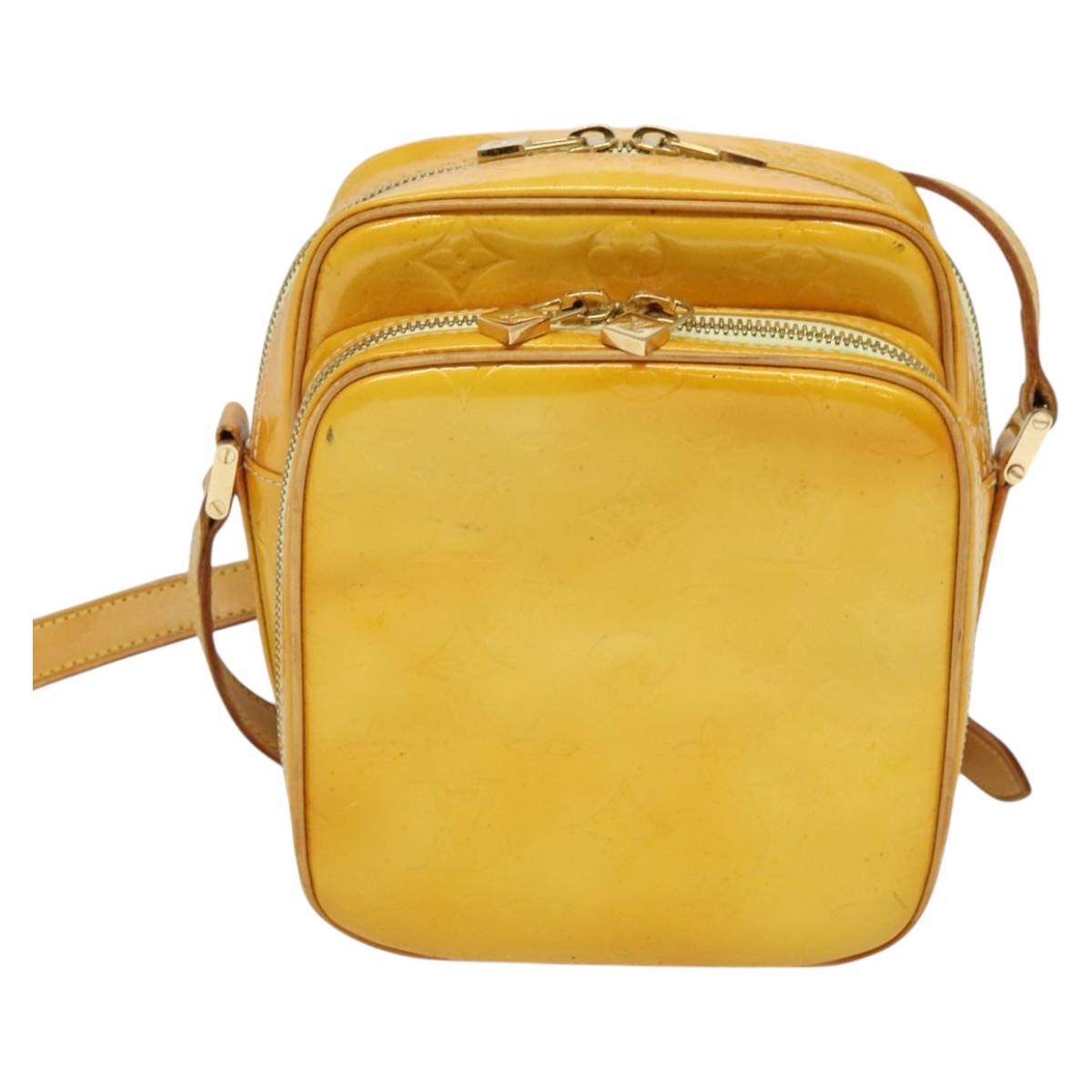 LOUIS VUITTON Monogram Vernis Wooster Bag Lime Yellow M91075 LV Auth BA3504
