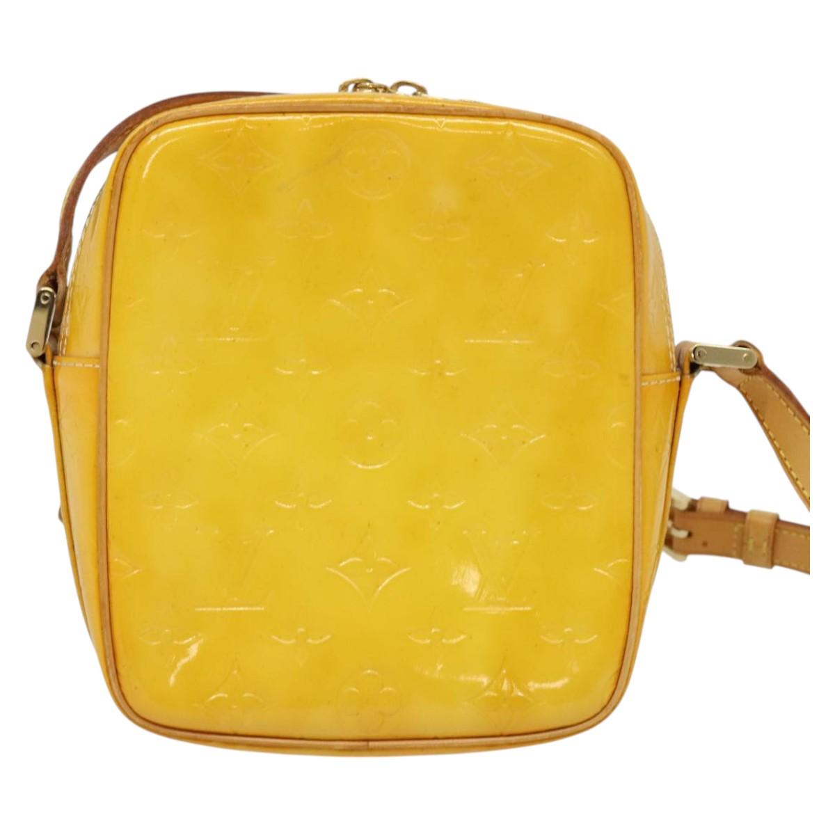 LOUIS VUITTON Monogram Vernis Wooster Bag Lime Yellow M91075 LV Auth BA3504