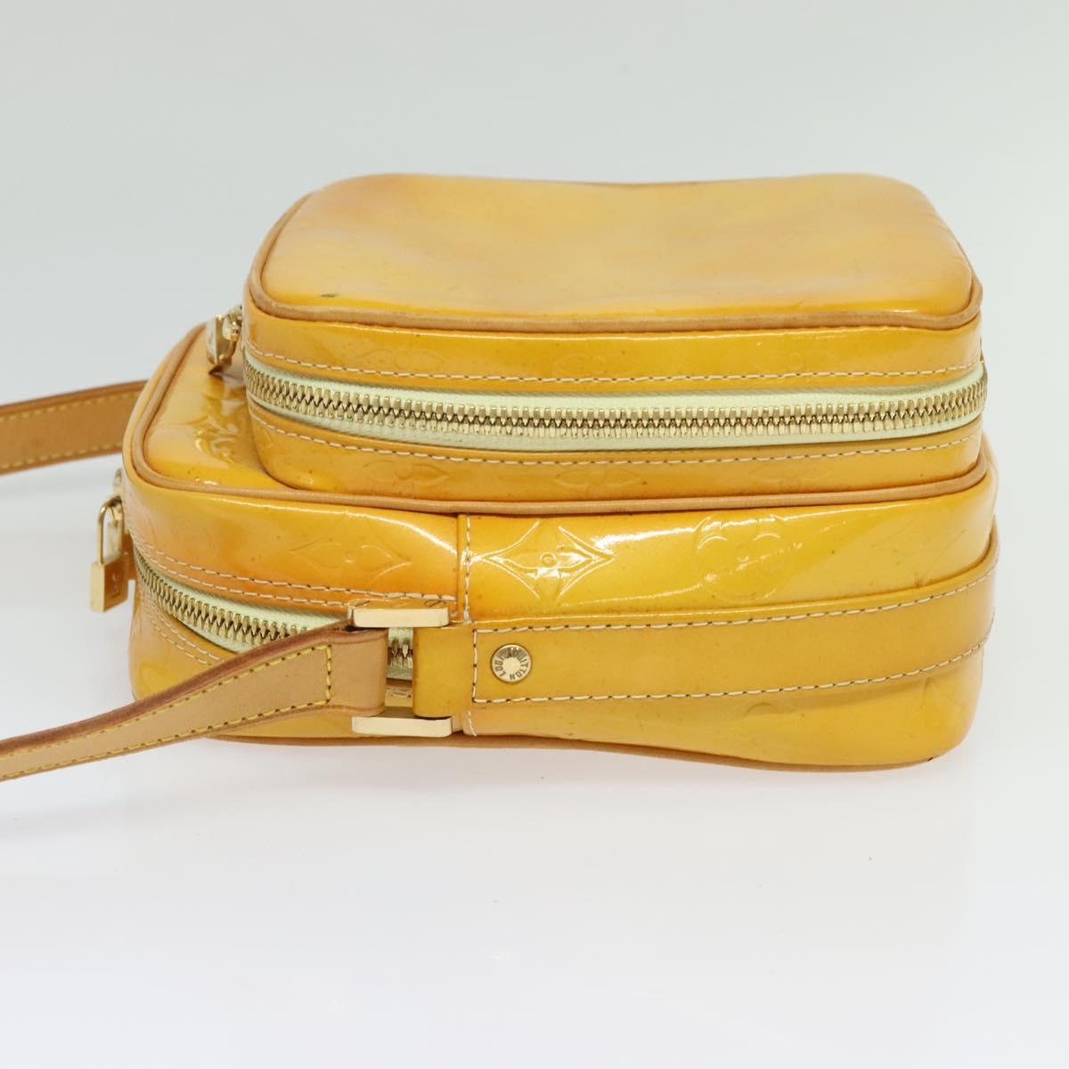 LOUIS VUITTON Monogram Vernis Wooster Bag Lime Yellow M91075 LV Auth BA3504