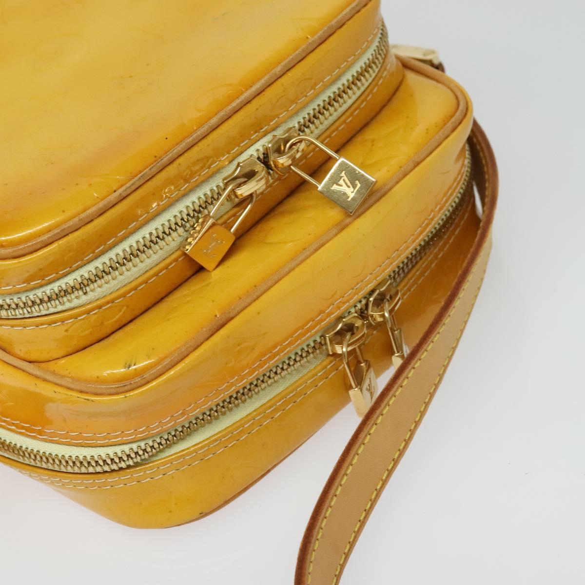 LOUIS VUITTON Monogram Vernis Wooster Bag Lime Yellow M91075 LV Auth BA3504