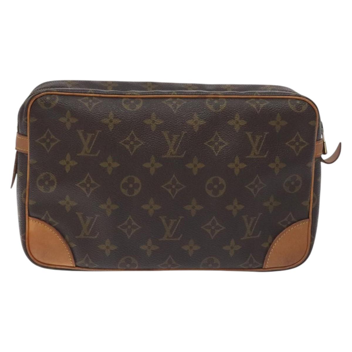 LOUIS VUITTON Monogram Compiegne 28 Clutch Bag M51845 LV Auth BA3505