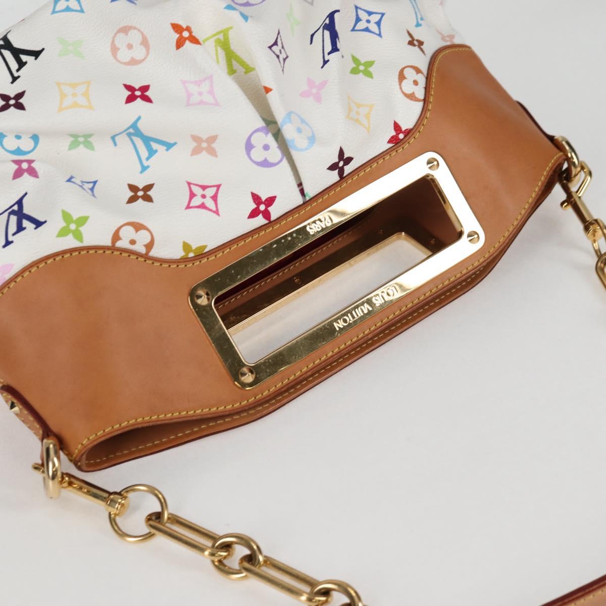 LOUIS VUITTON Monogram Multicolor Judy MM Bag 2Way White M40255 LV Auth BA3511V
