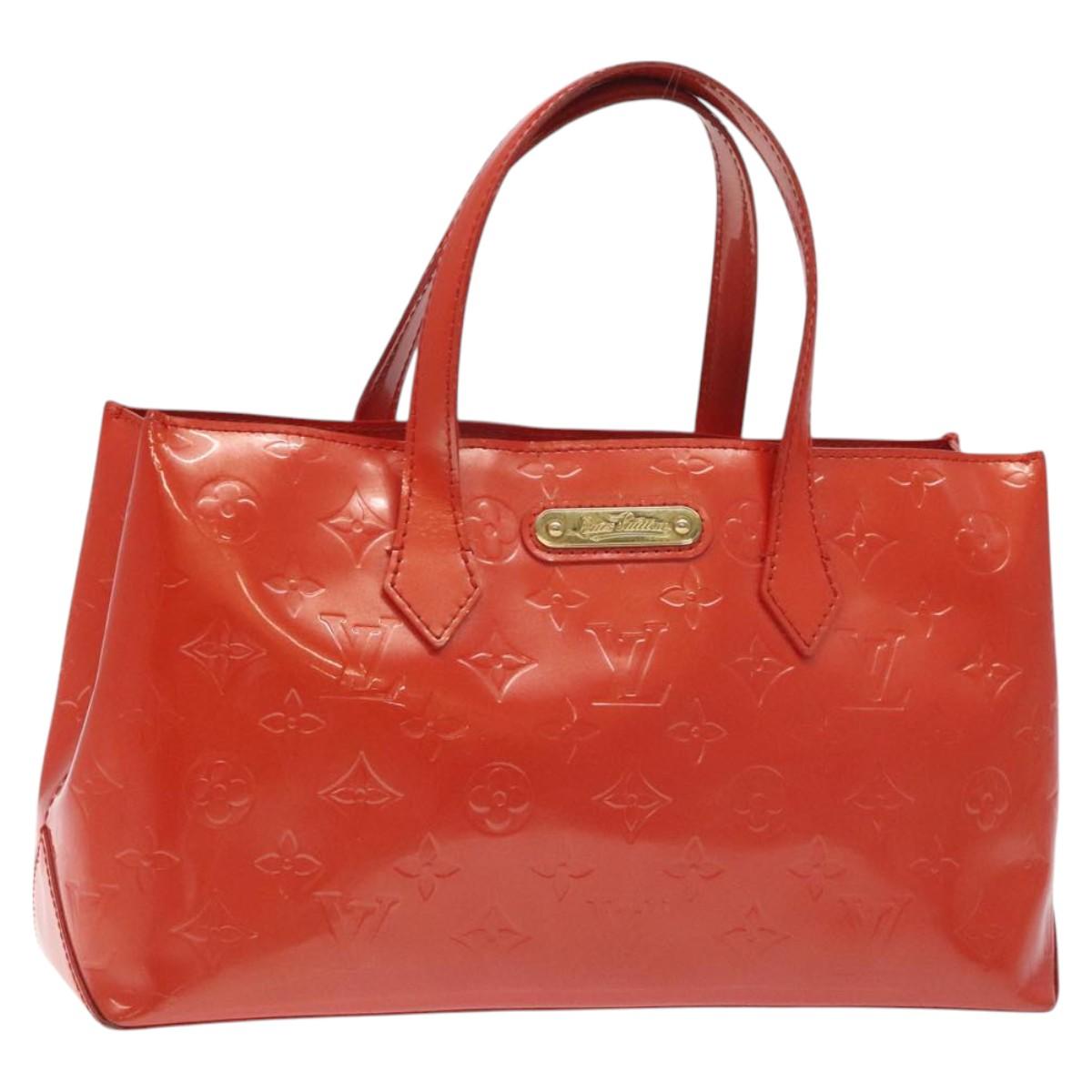 LOUIS VUITTON Monogram Vernis Wilshire PM Bag Orenge Sunset M93644 Auth BA3521