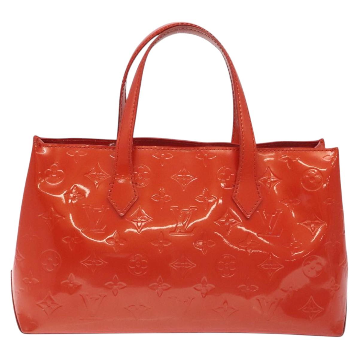 LOUIS VUITTON Monogram Vernis Wilshire PM Bag Orenge Sunset M93644 Auth BA3521