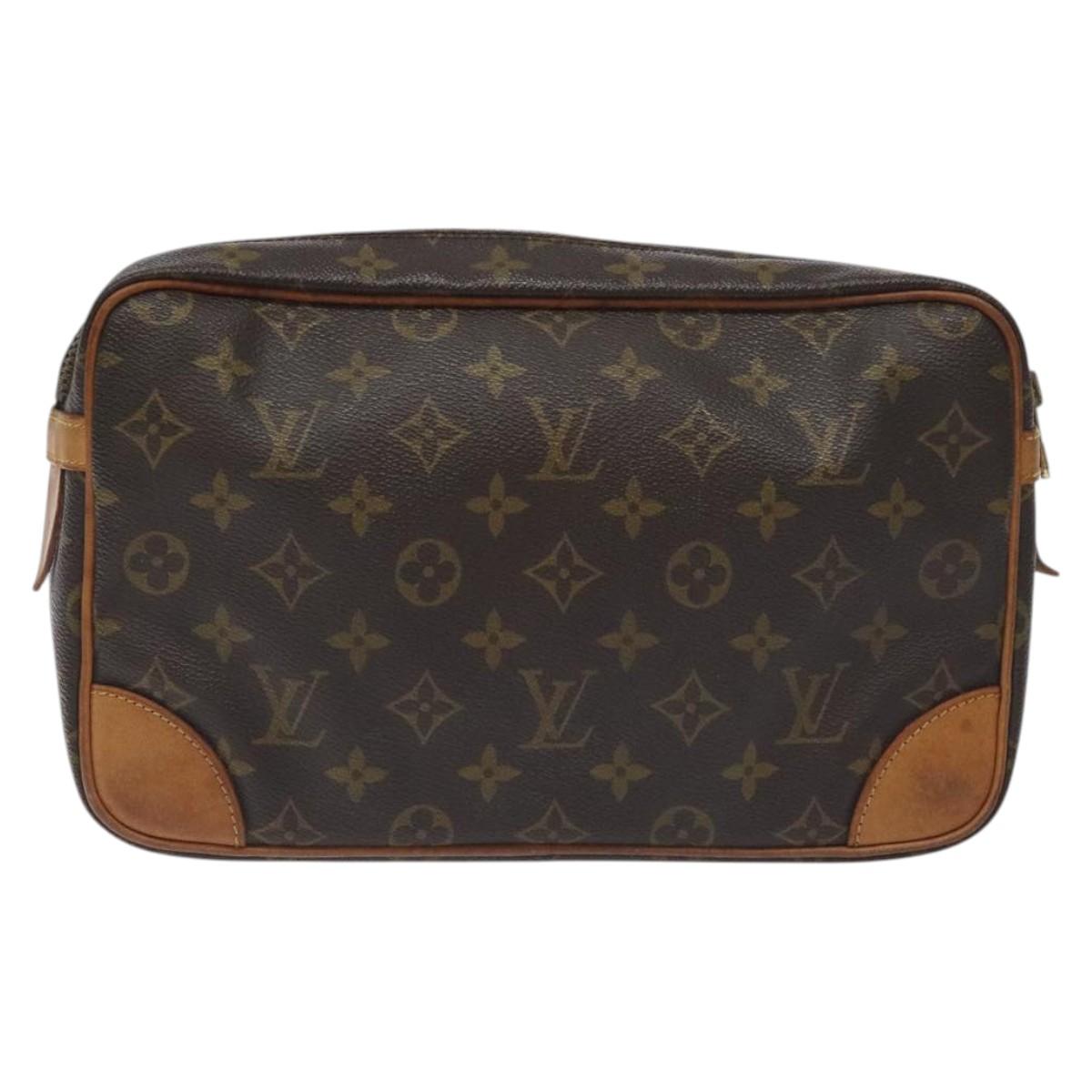 LOUIS VUITTON Monogram Compiegne 28 Clutch Bag M51845 LV Auth BA3523