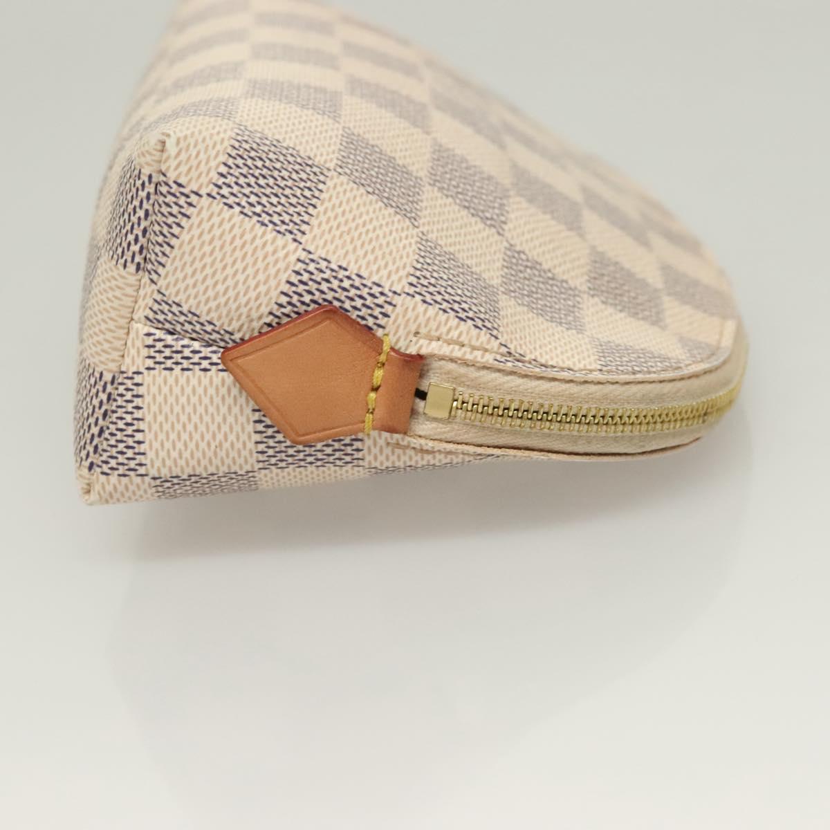 LOUIS VUITTON Damier Azur Pochette Cosmetic PM Pouch N60024 LV Auth BA3528