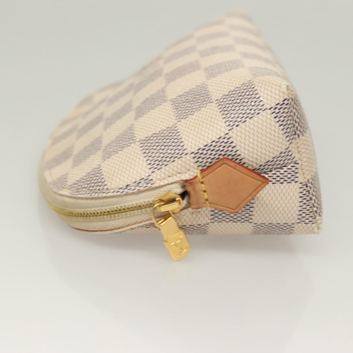 LOUIS VUITTON Damier Azur Pochette Cosmetic PM Pouch N60024 LV Auth BA3528