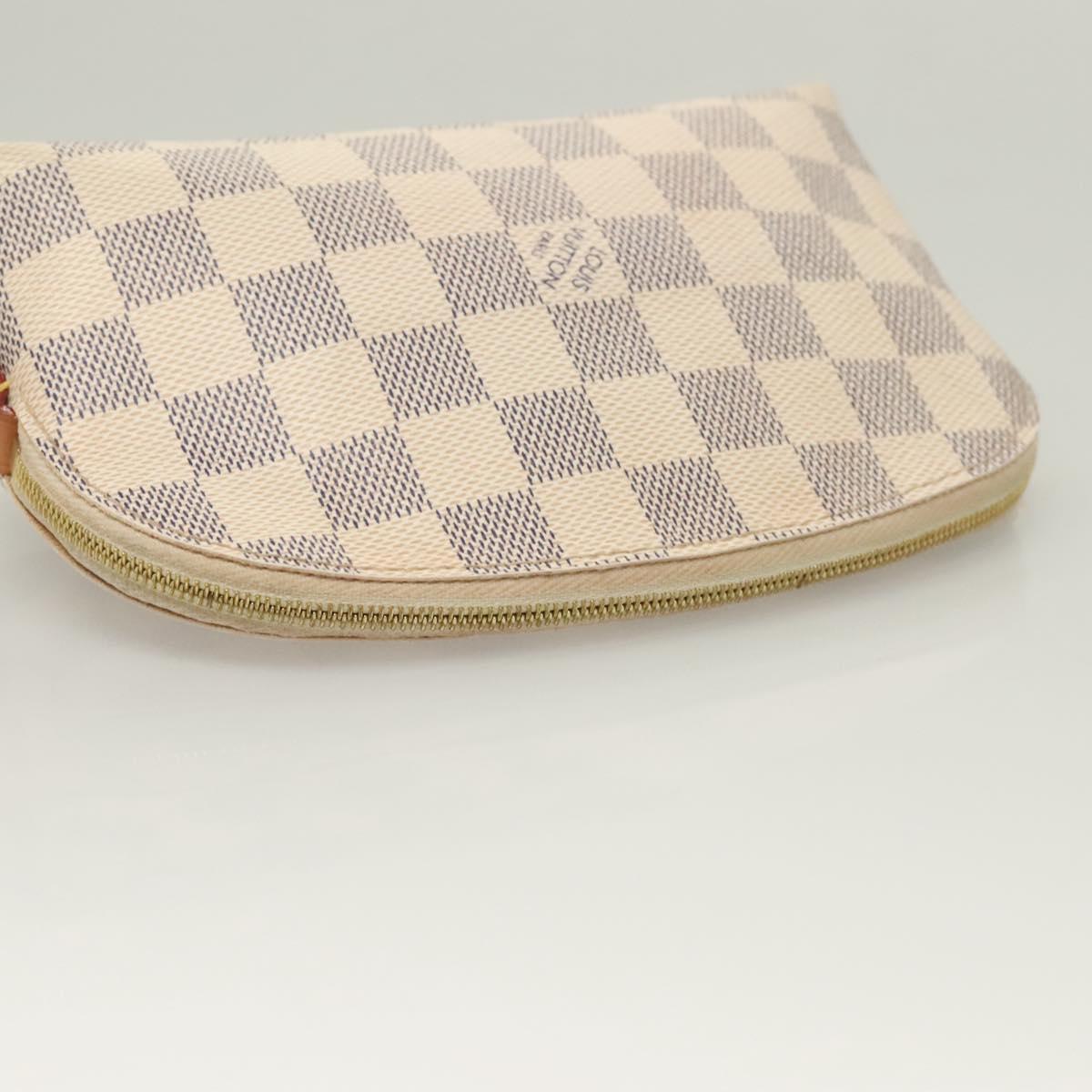 LOUIS VUITTON Damier Azur Pochette Cosmetic PM Pouch N60024 LV Auth BA3528