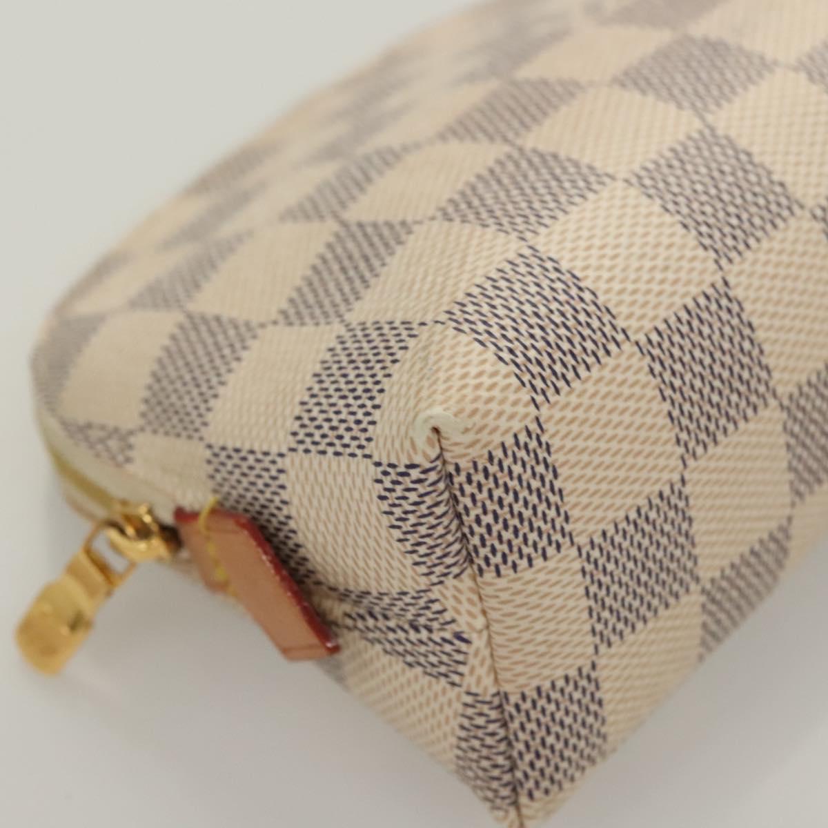 LOUIS VUITTON Damier Azur Pochette Cosmetic PM Pouch N60024 LV Auth BA3528