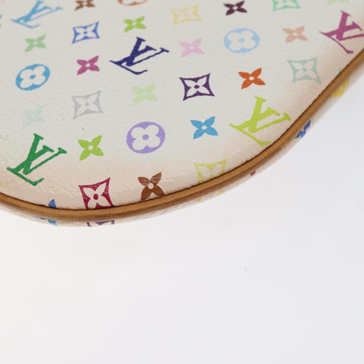 LOUIS VUITTON Monogram Multicolor Pochette GM Pouch White M60027 Auth BA3532V