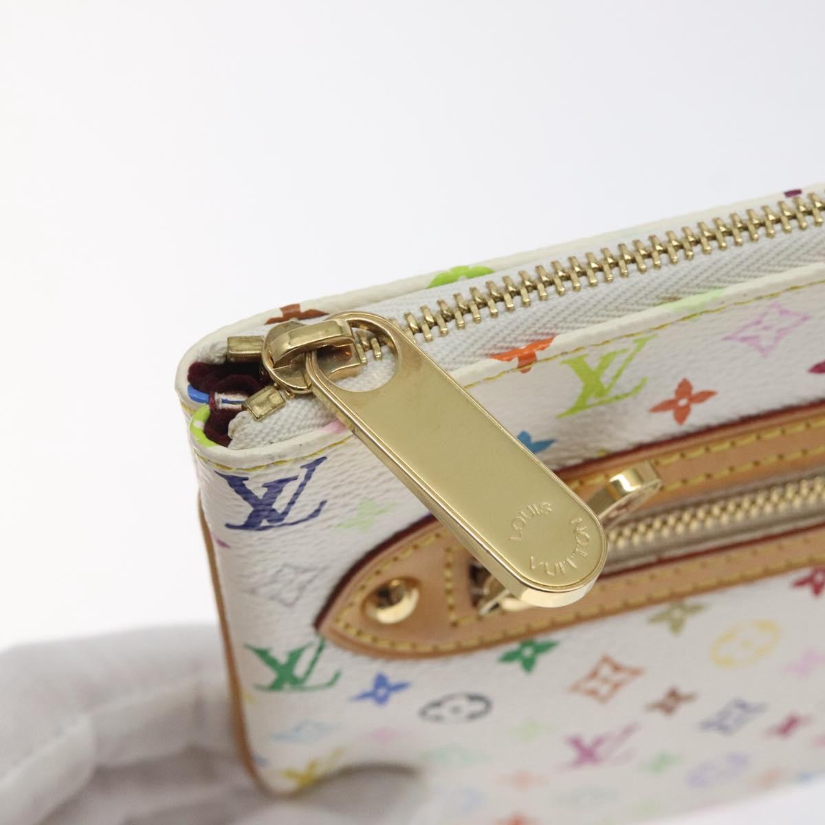 LOUIS VUITTON Monogram Multicolor Pochette GM Pouch White M60027 Auth BA3532V