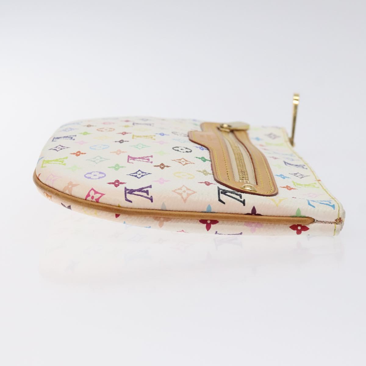 LOUIS VUITTON Monogram Multicolor Pochette GM Pouch White M60027 Auth BA3532V