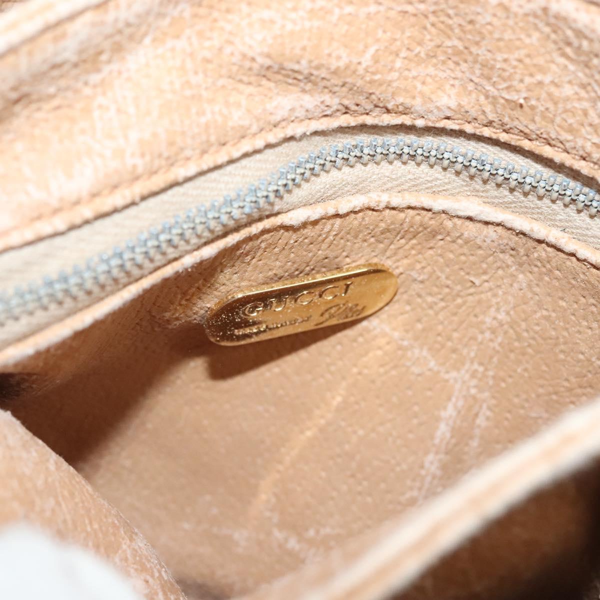 GUCCI GG Plus Supreme Shoulder Bag PVC Beige Gold Auth BA3539