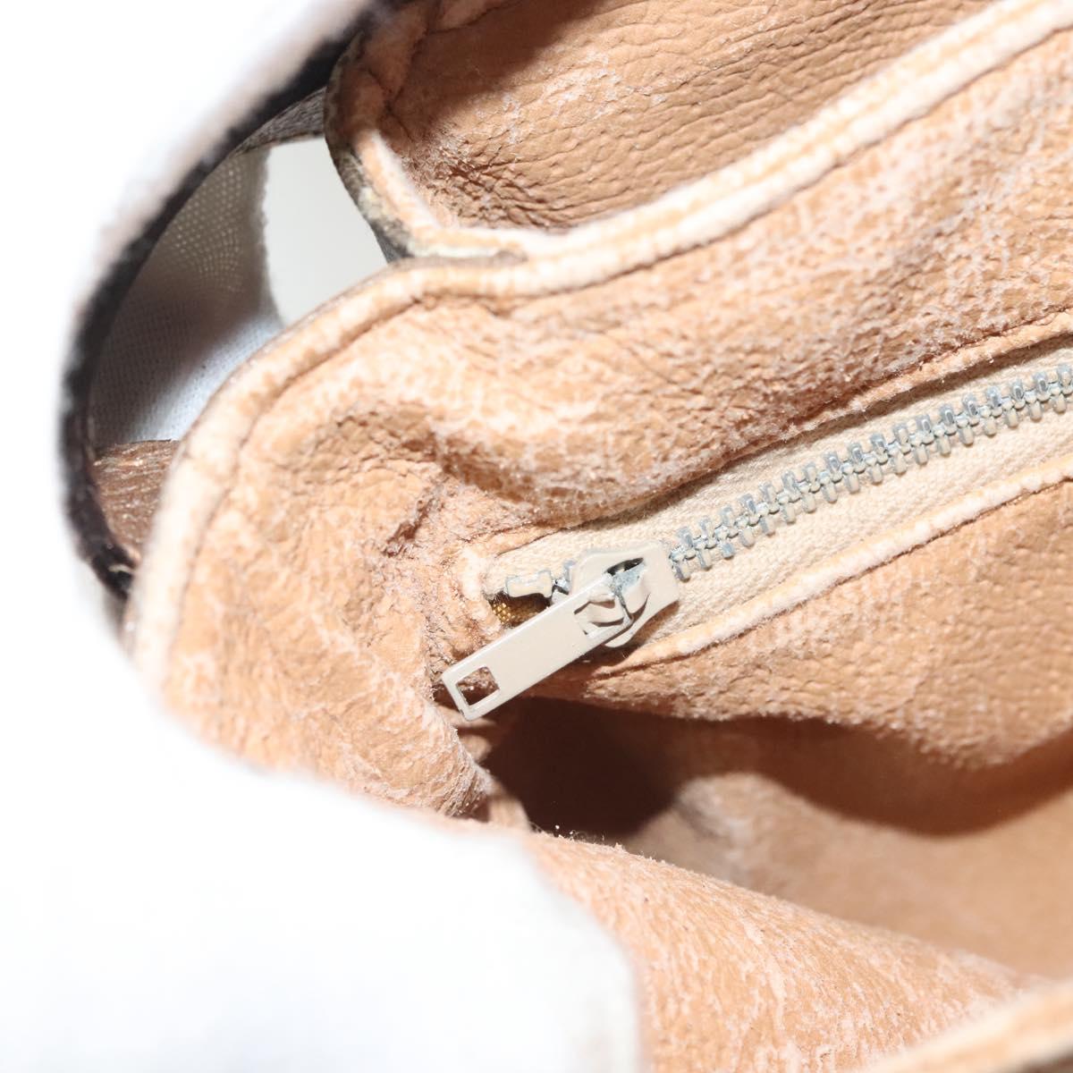 GUCCI GG Plus Supreme Shoulder Bag PVC Beige Gold Auth BA3539