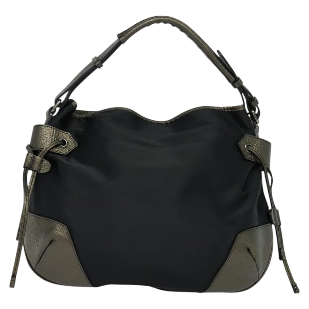 BURBERRY Shoulder Bag Nylon Black Auth BA3541