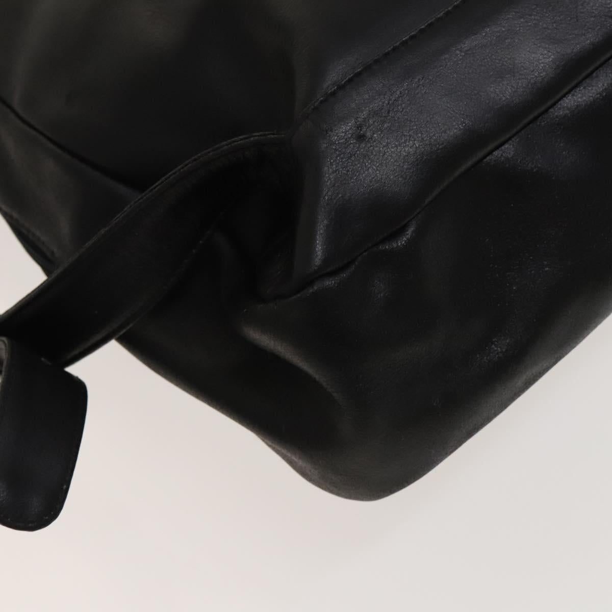 Gianni Versace Backpack Leather Black Gold Auth BA3548