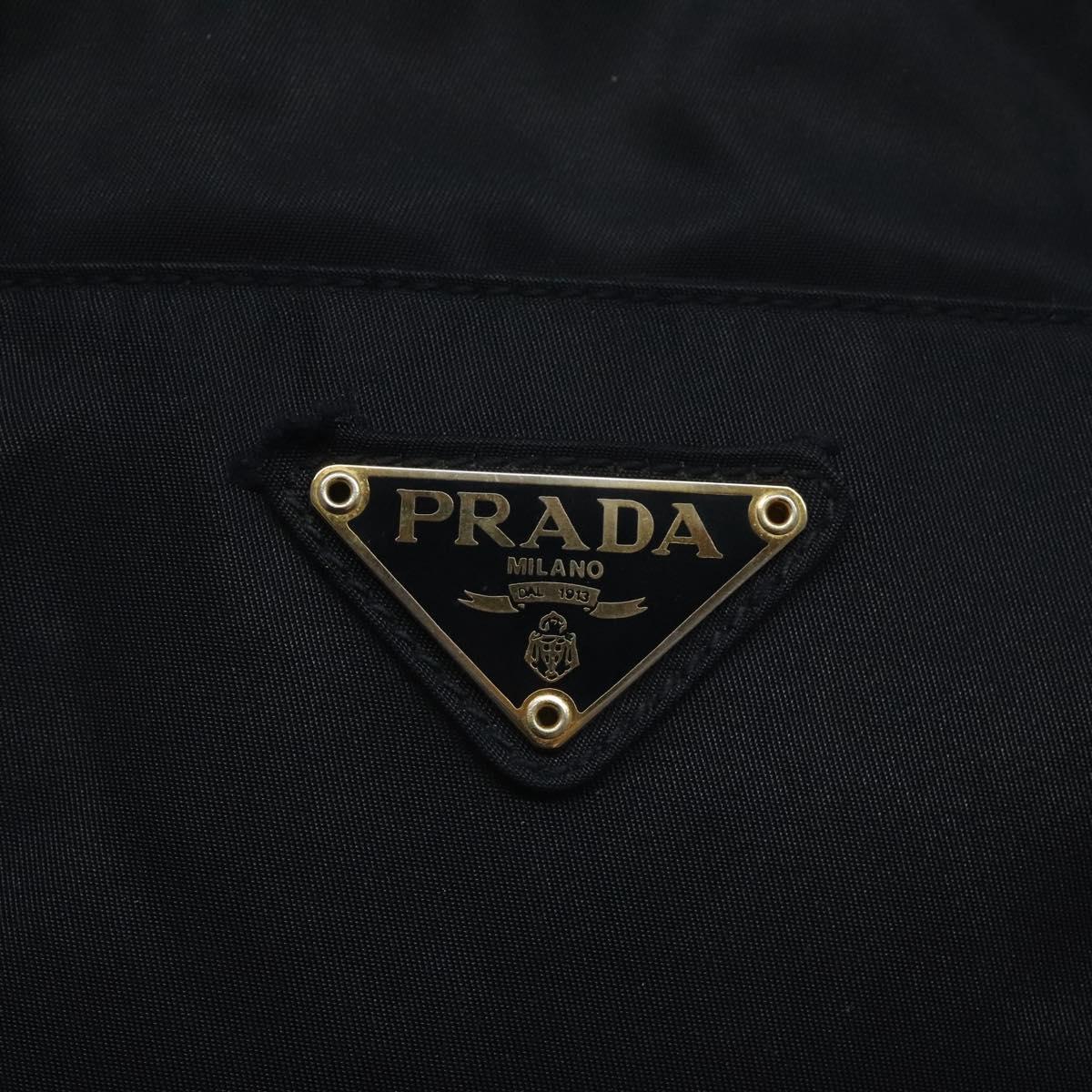 PRADA Hand Bag Nylon Navy Gold Auth BA355
