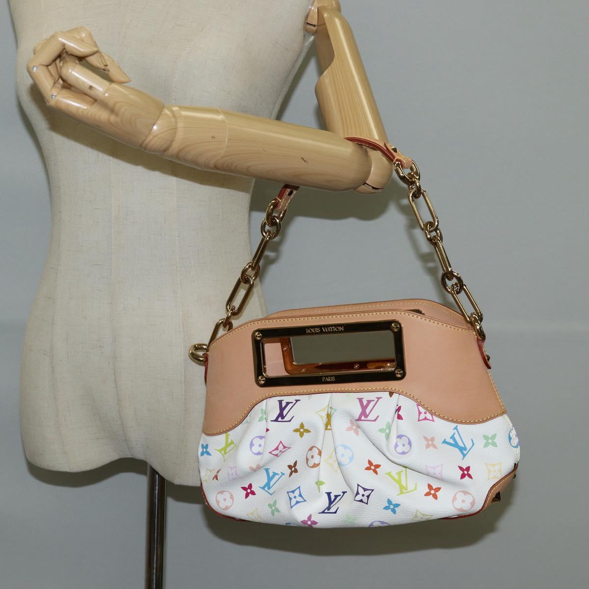 LOUIS VUITTON Monogram Multicolor Judy PM Shoulder Bag White M40257 Auth BA3564SAV