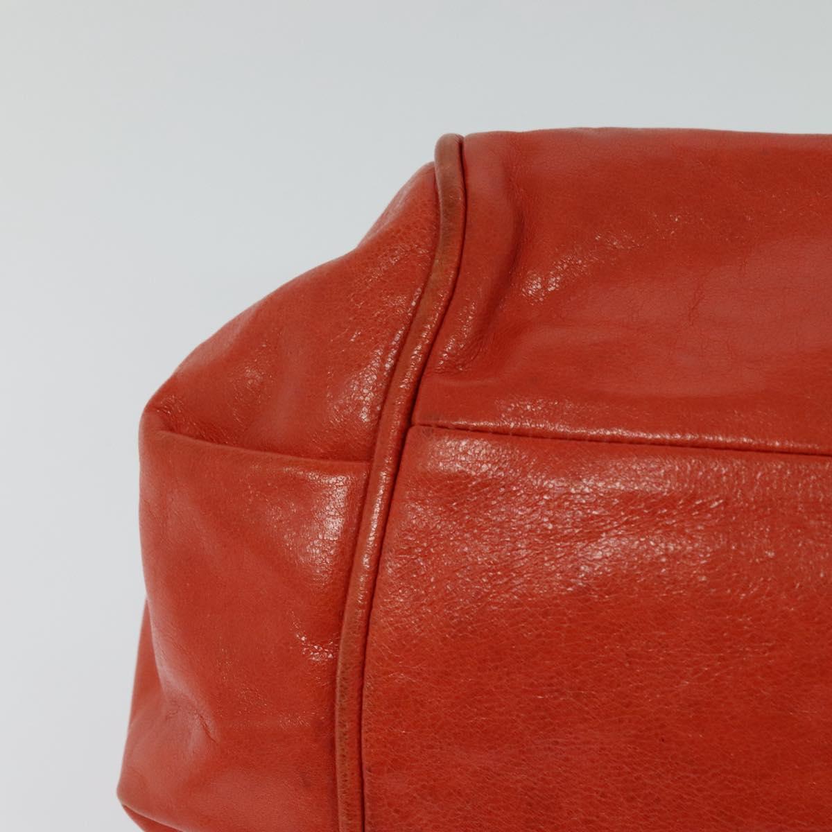 Chloe Etel Hand Bag Leather 2way Orange Gold Auth BA3578