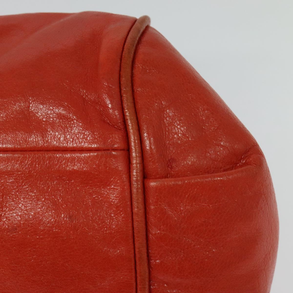 Chloe Etel Hand Bag Leather 2way Orange Gold Auth BA3578