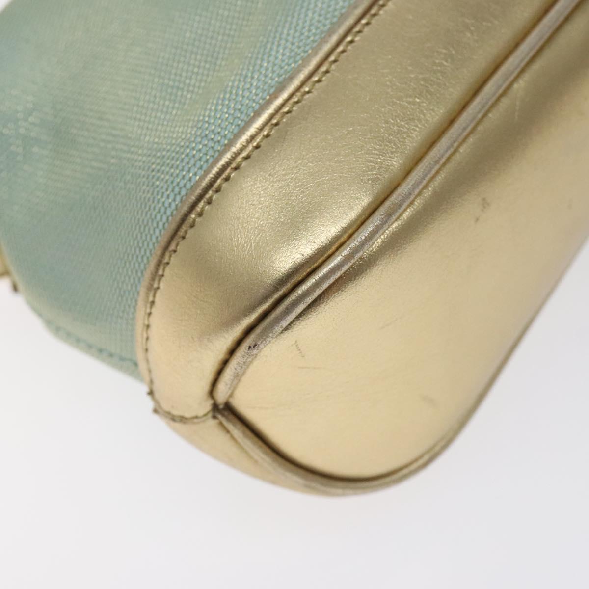 GUCCI Hand Bag Canvas Leather Light Blue 039 1133 Auth BA3579