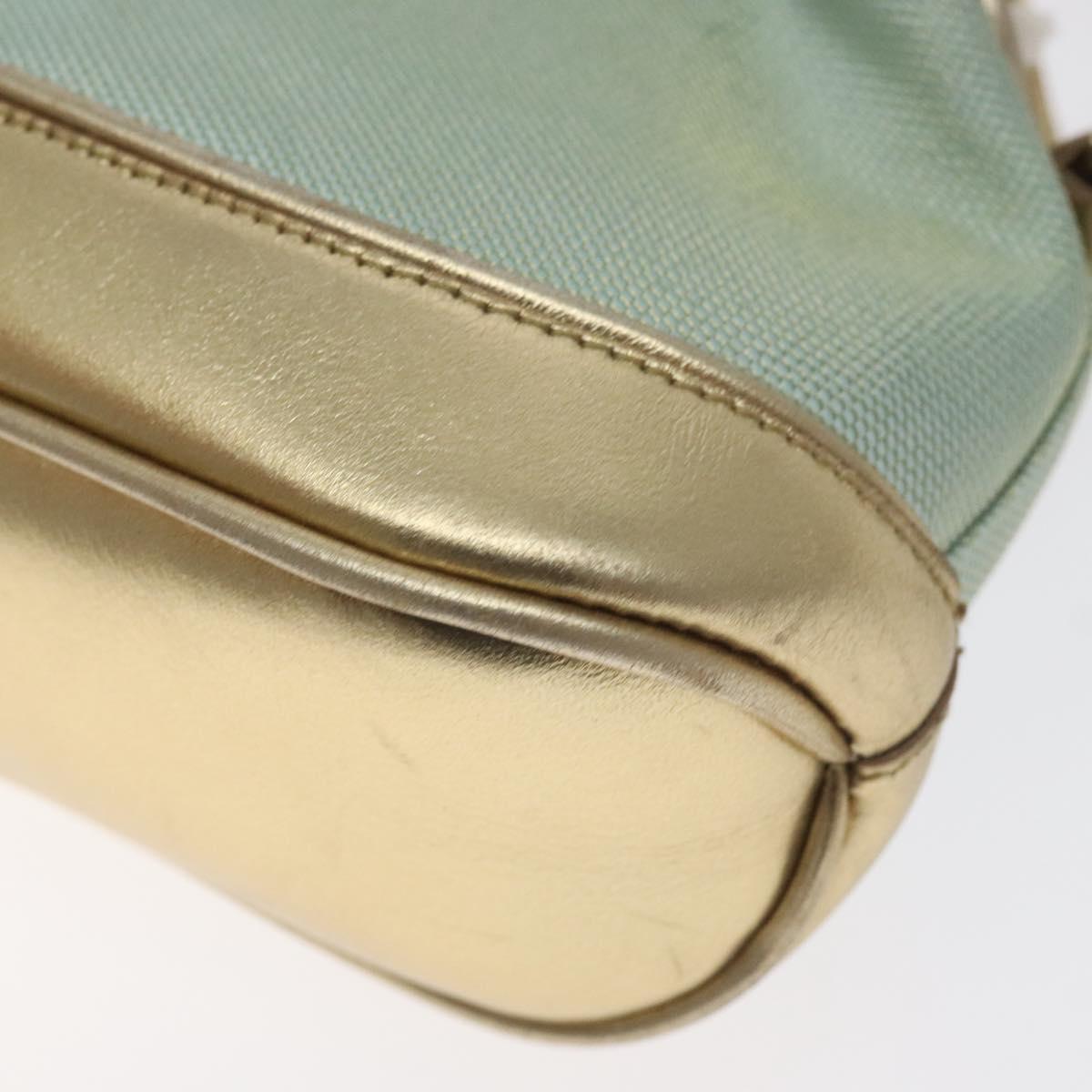 GUCCI Hand Bag Canvas Leather Light Blue 039 1133 Auth BA3579
