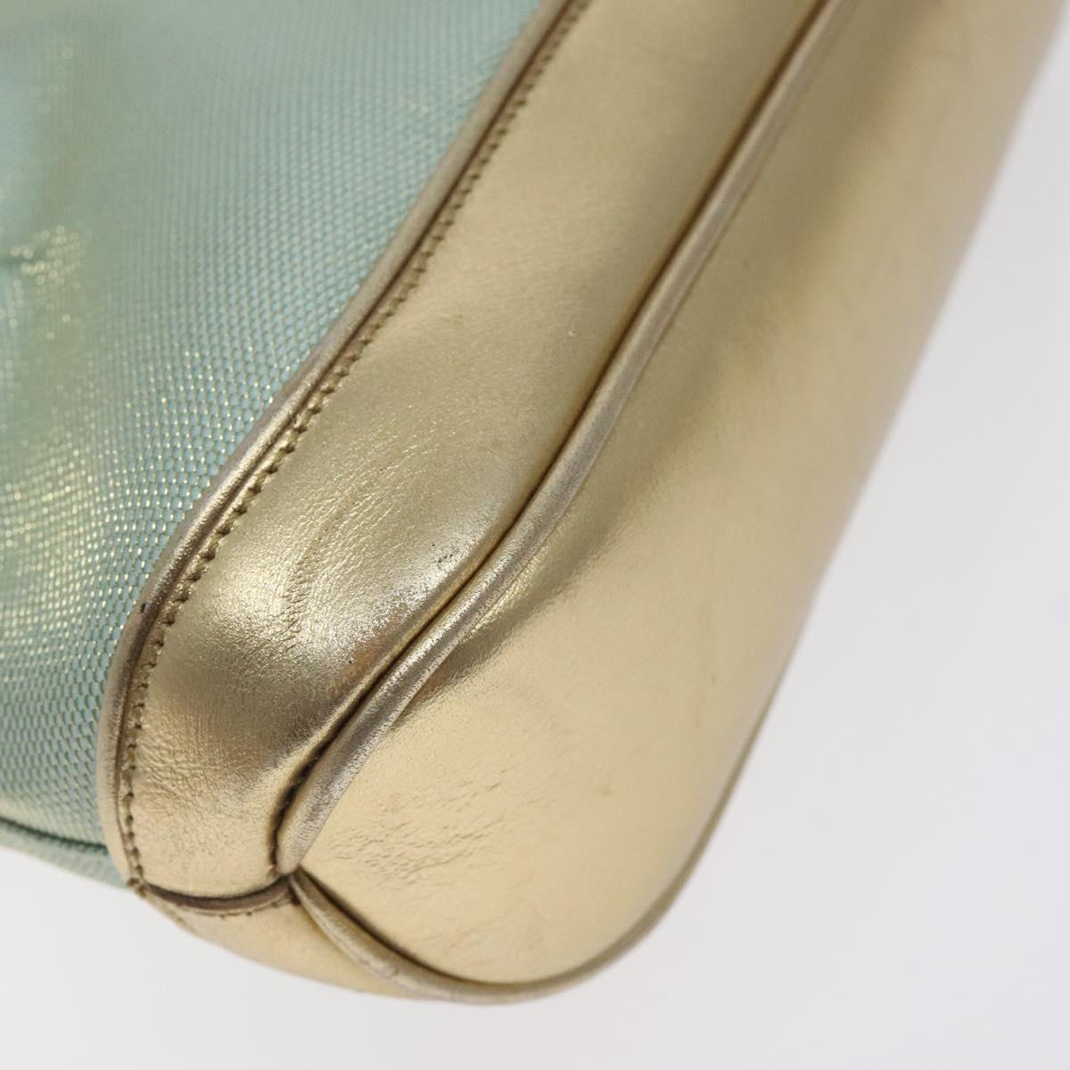 GUCCI Hand Bag Canvas Leather Light Blue 039 1133 Auth BA3579