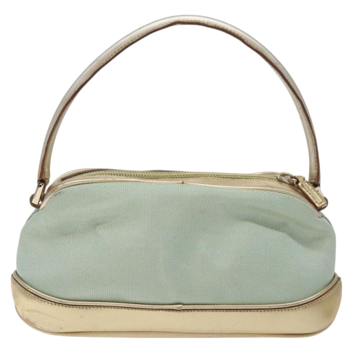 GUCCI Hand Bag Canvas Leather Light Blue 039 1133 Auth BA3579