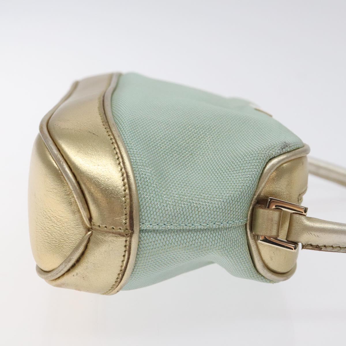 GUCCI Hand Bag Canvas Leather Light Blue 039 1133 Auth BA3579