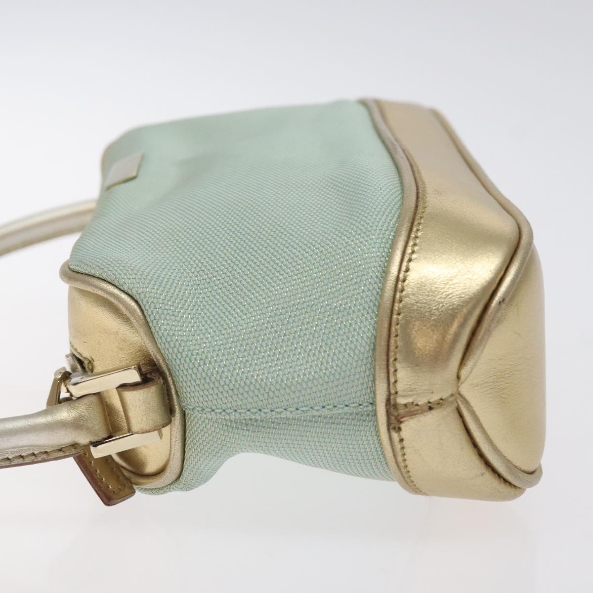 GUCCI Hand Bag Canvas Leather Light Blue 039 1133 Auth BA3579