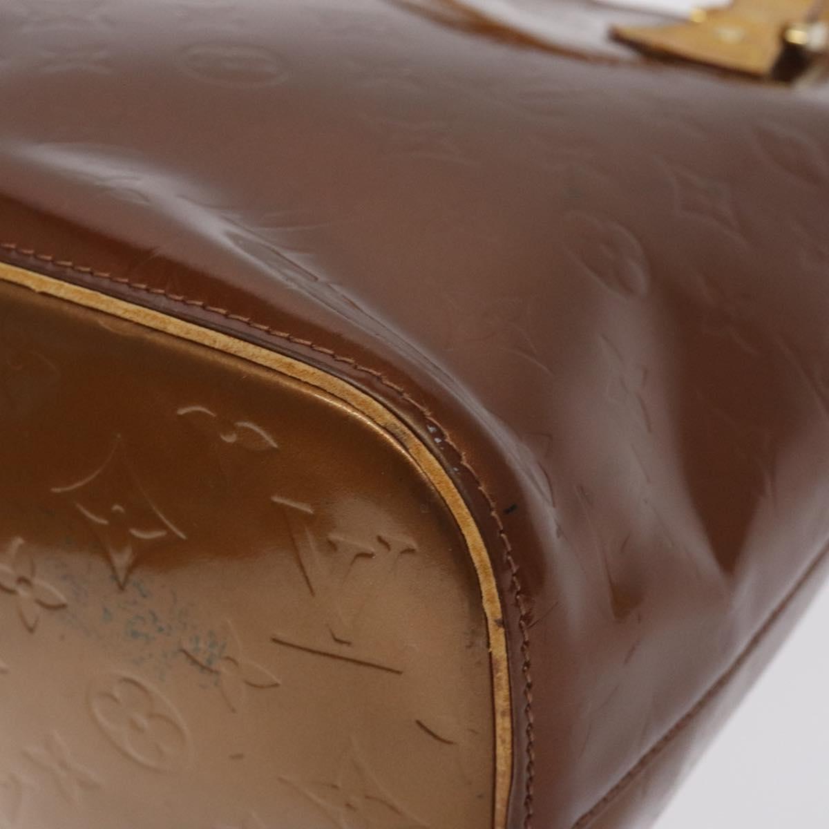 LOUIS VUITTON Monogram Vernis Houston Hand Bag Bronze M91122 LV Auth BA3582