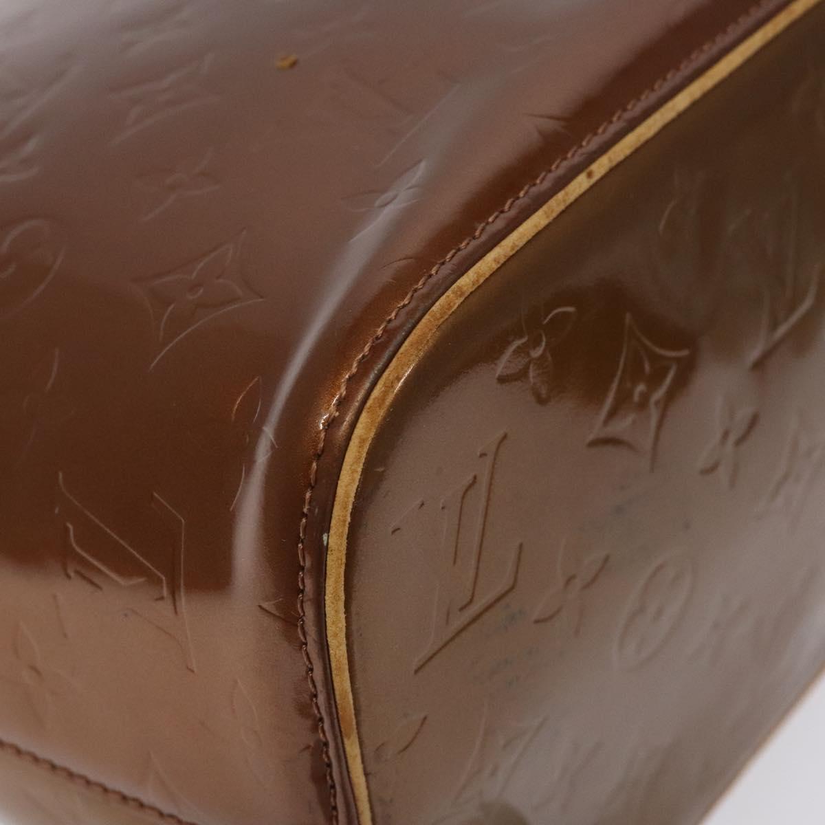 LOUIS VUITTON Monogram Vernis Houston Hand Bag Bronze M91122 LV Auth BA3582