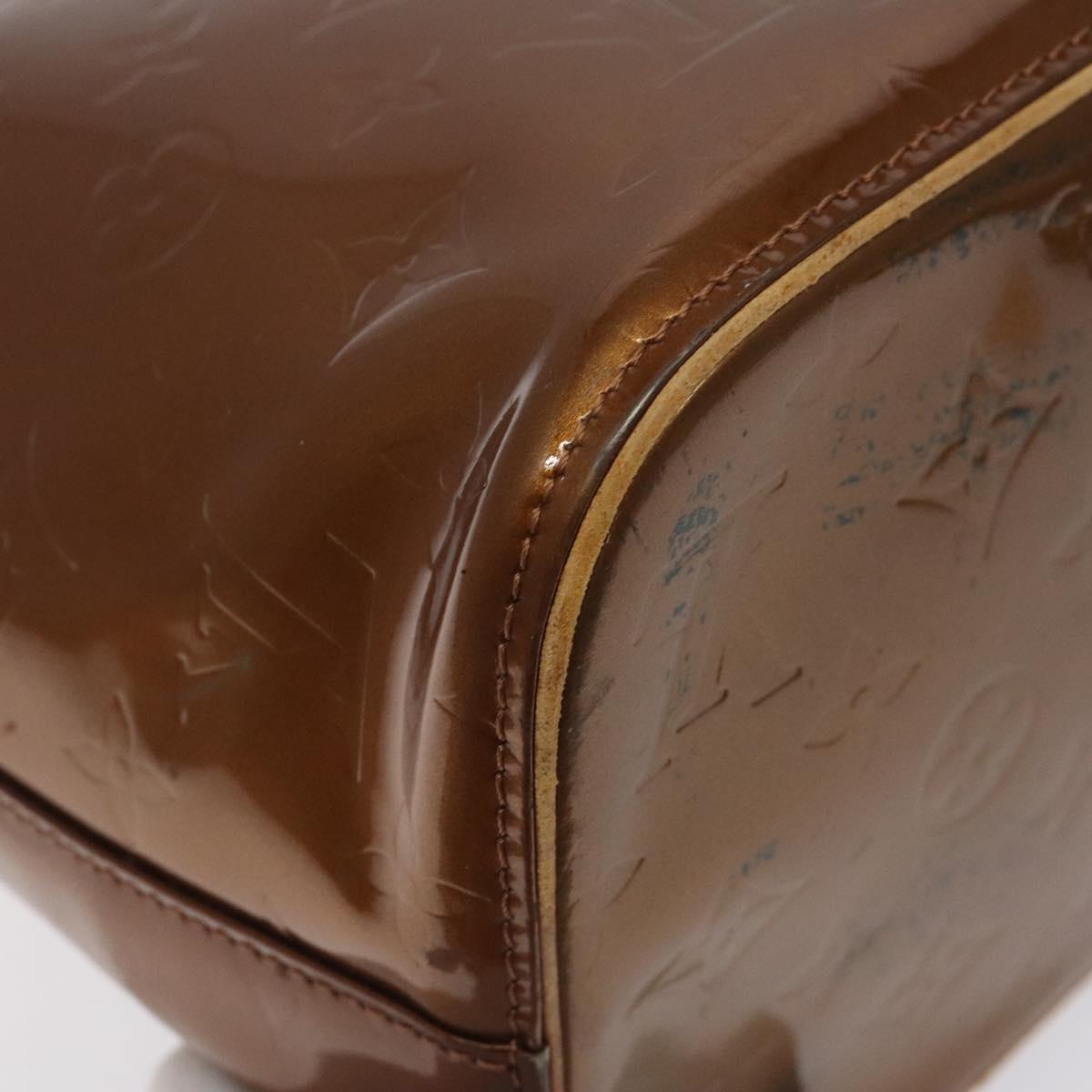 LOUIS VUITTON Monogram Vernis Houston Hand Bag Bronze M91122 LV Auth BA3582