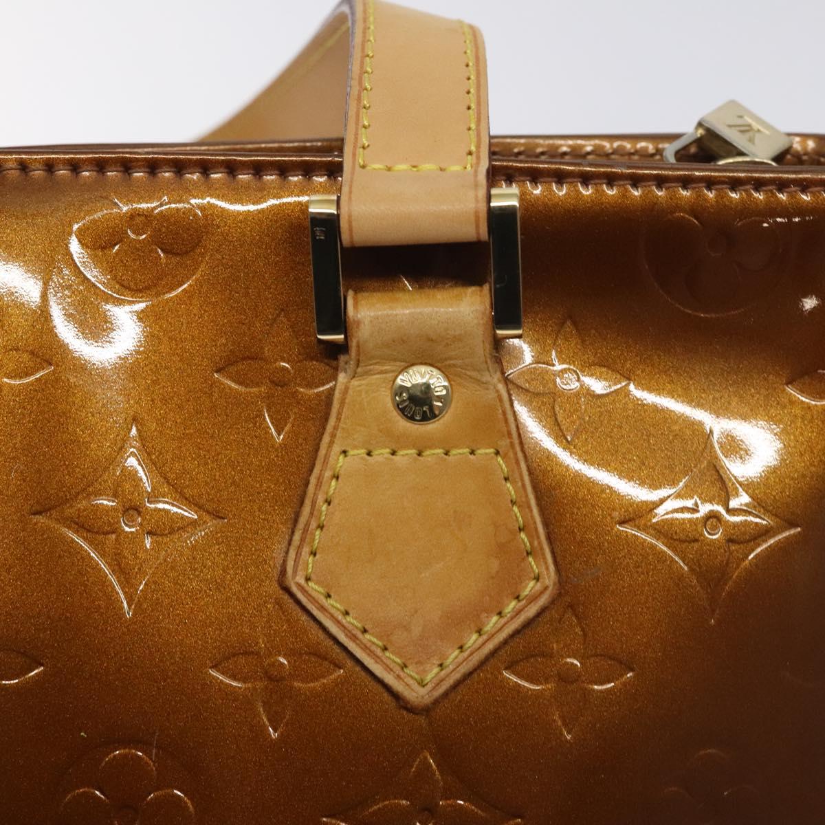 LOUIS VUITTON Monogram Vernis Houston Hand Bag Bronze M91122 LV Auth BA3582