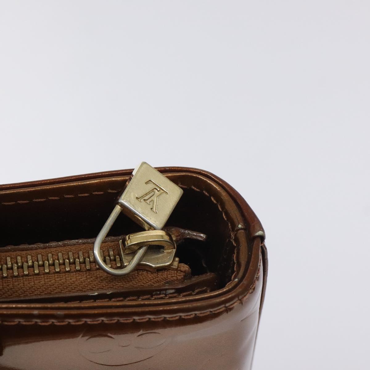 LOUIS VUITTON Monogram Vernis Houston Hand Bag Bronze M91122 LV Auth BA3582