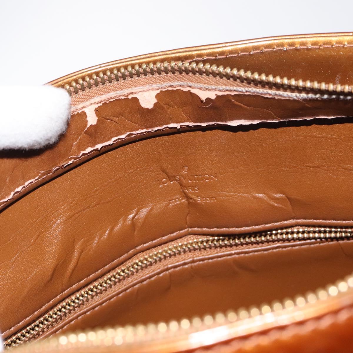 LOUIS VUITTON Monogram Vernis Houston Hand Bag Bronze M91122 LV Auth BA3582