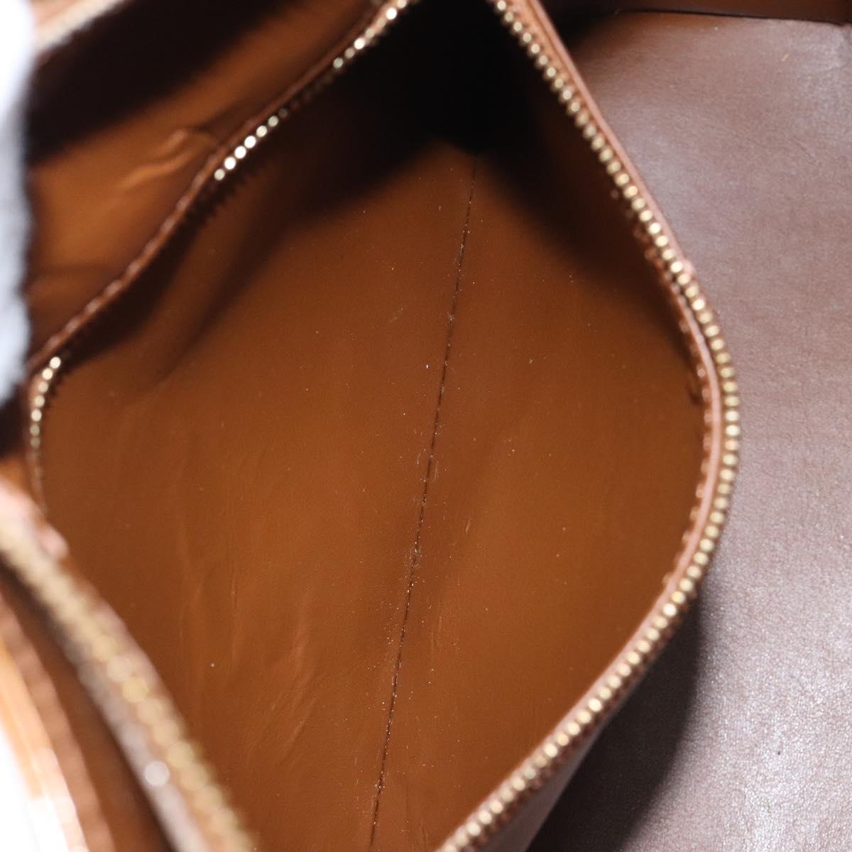 LOUIS VUITTON Monogram Vernis Houston Hand Bag Bronze M91122 LV Auth BA3582