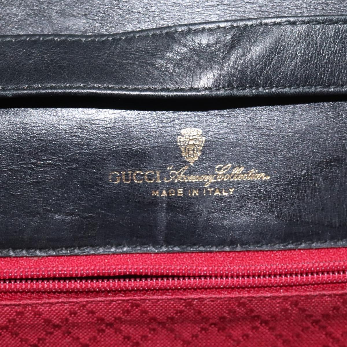 GUCCI GG Canvas Web Sherry Line Shoulder Bag Black Gold Red Auth BA3596
