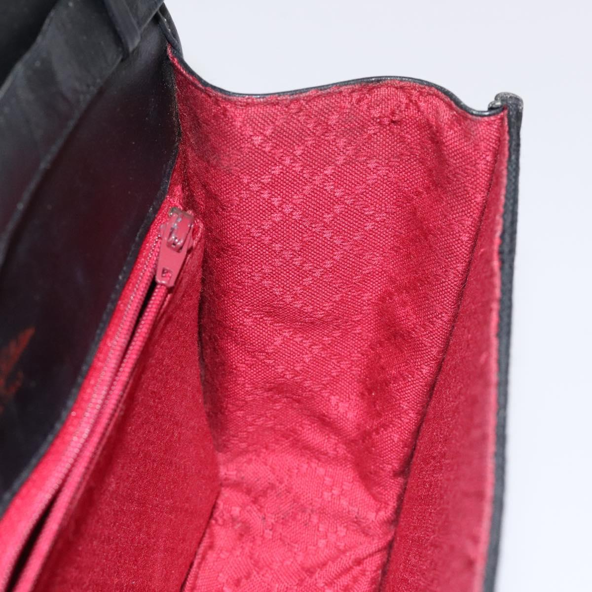 GUCCI GG Canvas Web Sherry Line Shoulder Bag Black Gold Red Auth BA3596