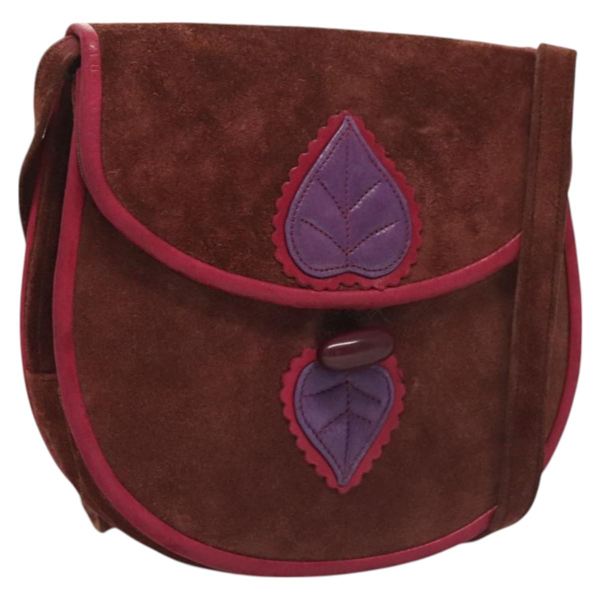 SAINT LAURENT Shoulder Bag Suede Brown Auth BA3599