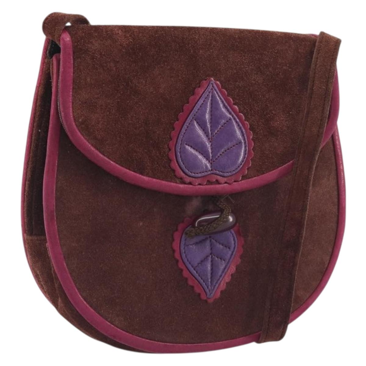SAINT LAURENT Shoulder Bag Suede Brown Auth BA3599