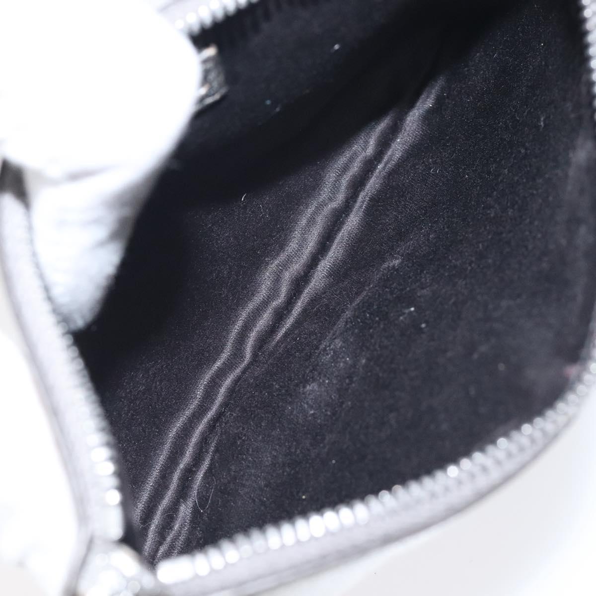 Miu Miu Pouch Leather Silver Auth BA3607