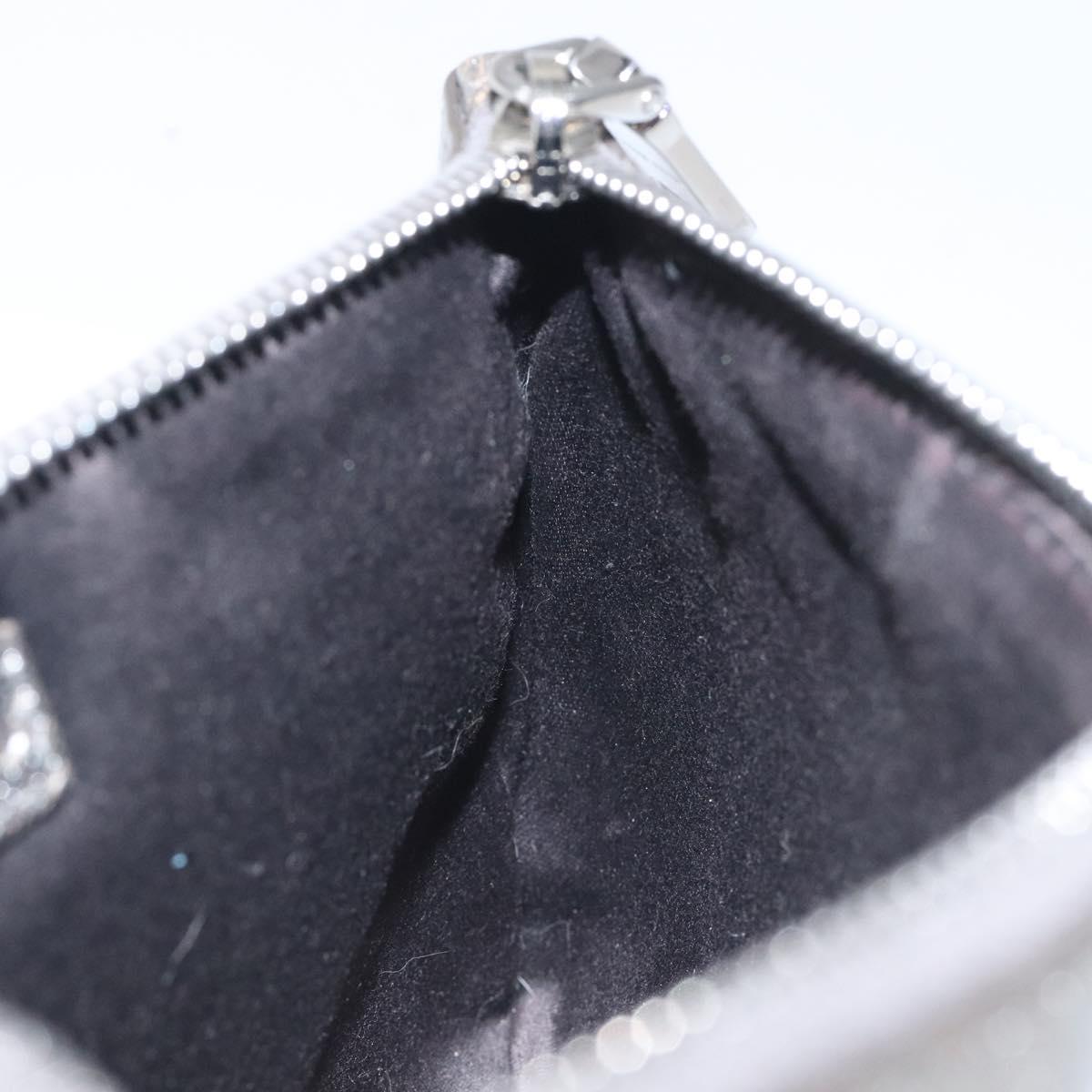 Miu Miu Pouch Leather Silver Auth BA3607